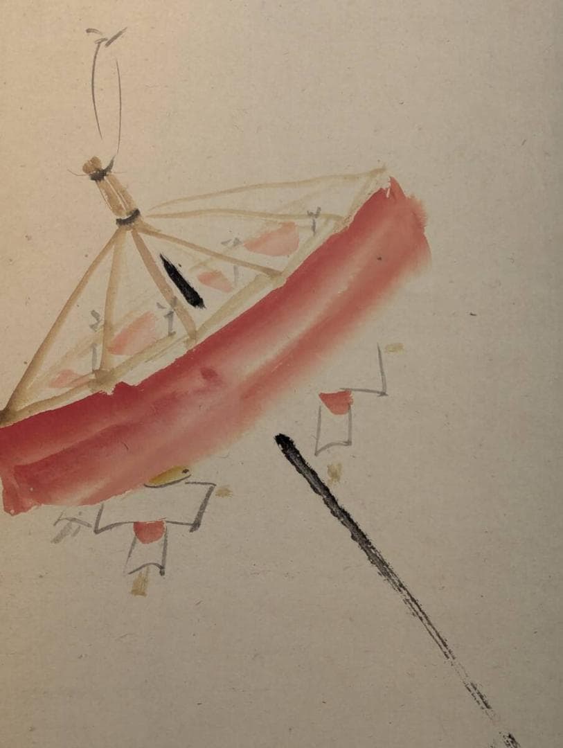 【真作】掛軸　玉手棠洲　住吉踊　彩色日本画　古美術　骨董美術　合箱入　U18