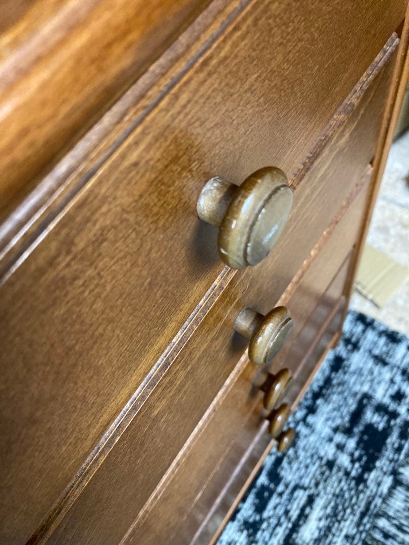 オールドカリモク　木製　棚　5段キャビネット　引き出し　アンティーク　レトロ