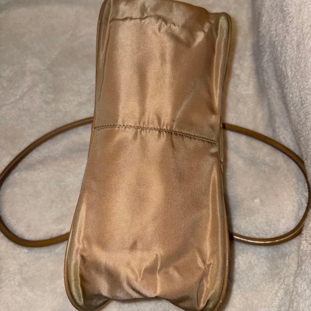 PRADA プラダ　ナイロンバッグ　革　カーキ　三角ロゴ　y2k 鑑定済み