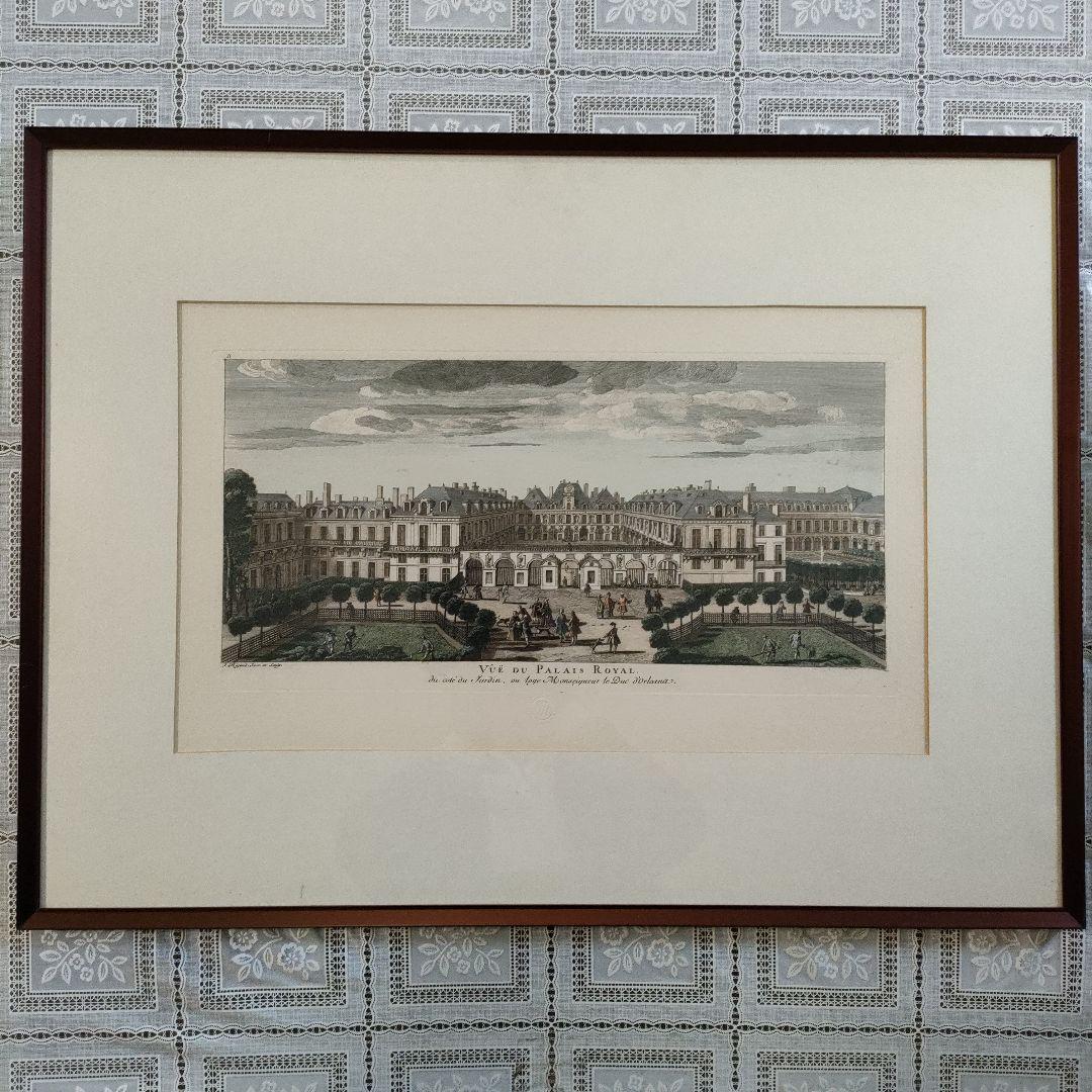 大判銅版画『オルレアン公モンシニョール殿下王宮』、ルーブル美術館エンボスマーク入