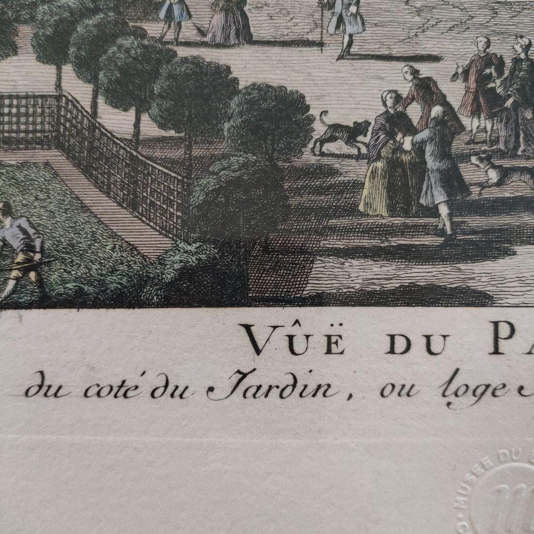 大判銅版画『オルレアン公モンシニョール殿下王宮』、ルーブル美術館エンボスマーク入