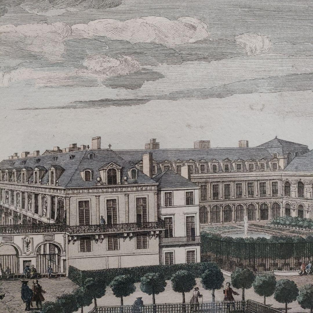 大判銅版画『オルレアン公モンシニョール殿下王宮』、ルーブル美術館エンボスマーク入