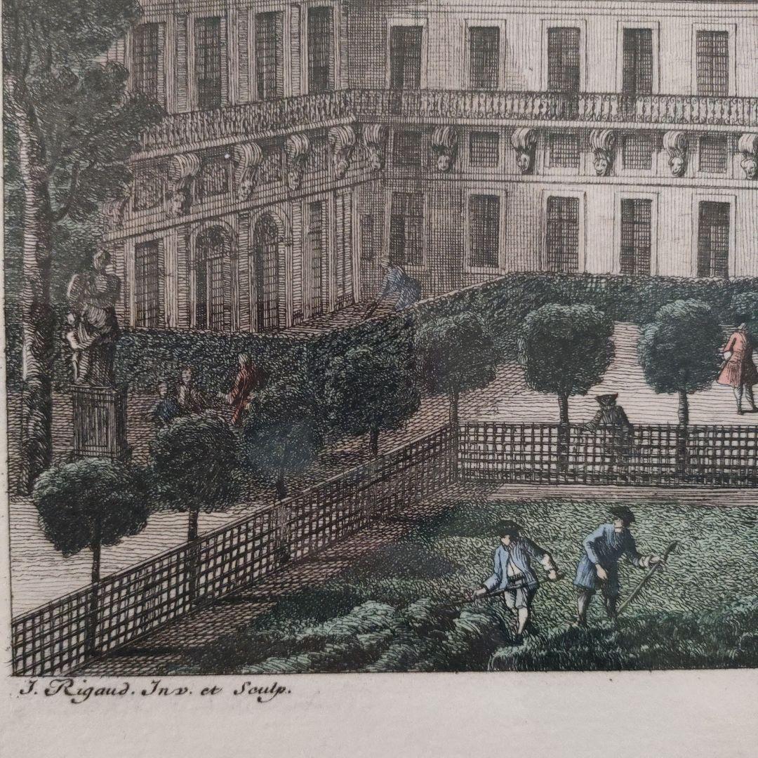 大判銅版画『オルレアン公モンシニョール殿下王宮』、ルーブル美術館エンボスマーク入