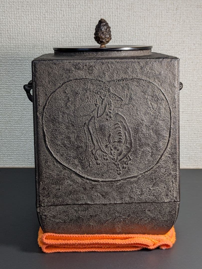 【お値下げ】三代川邊庄造 若作 憲一 奈良釜 牛童子四方釜 十牛図