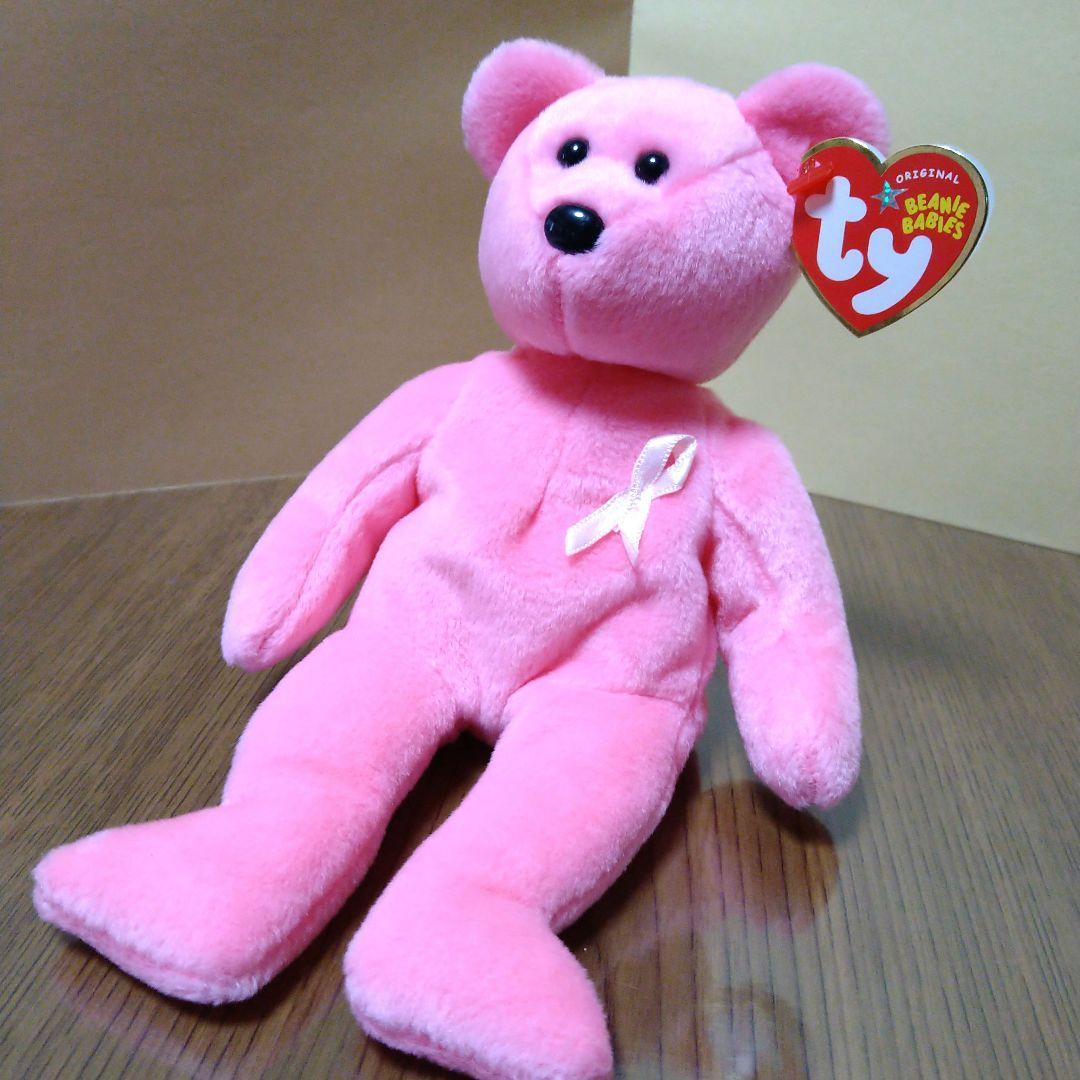 ty ぬいぐるみ クマ ビーニーベイビーズ くま ピンクリボン熊 2004