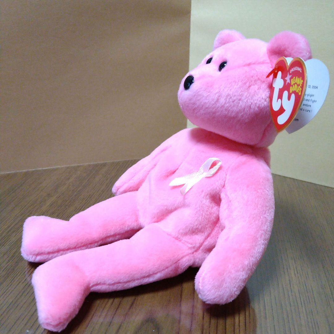 ty ぬいぐるみ クマ ビーニーベイビーズ くま ピンクリボン熊 2004