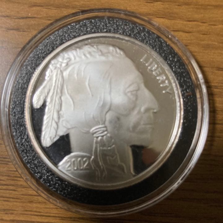 値下げ‼️アメリカ1ドル銀貨、インディアン　　プラケース入り　バッファロー　1oz