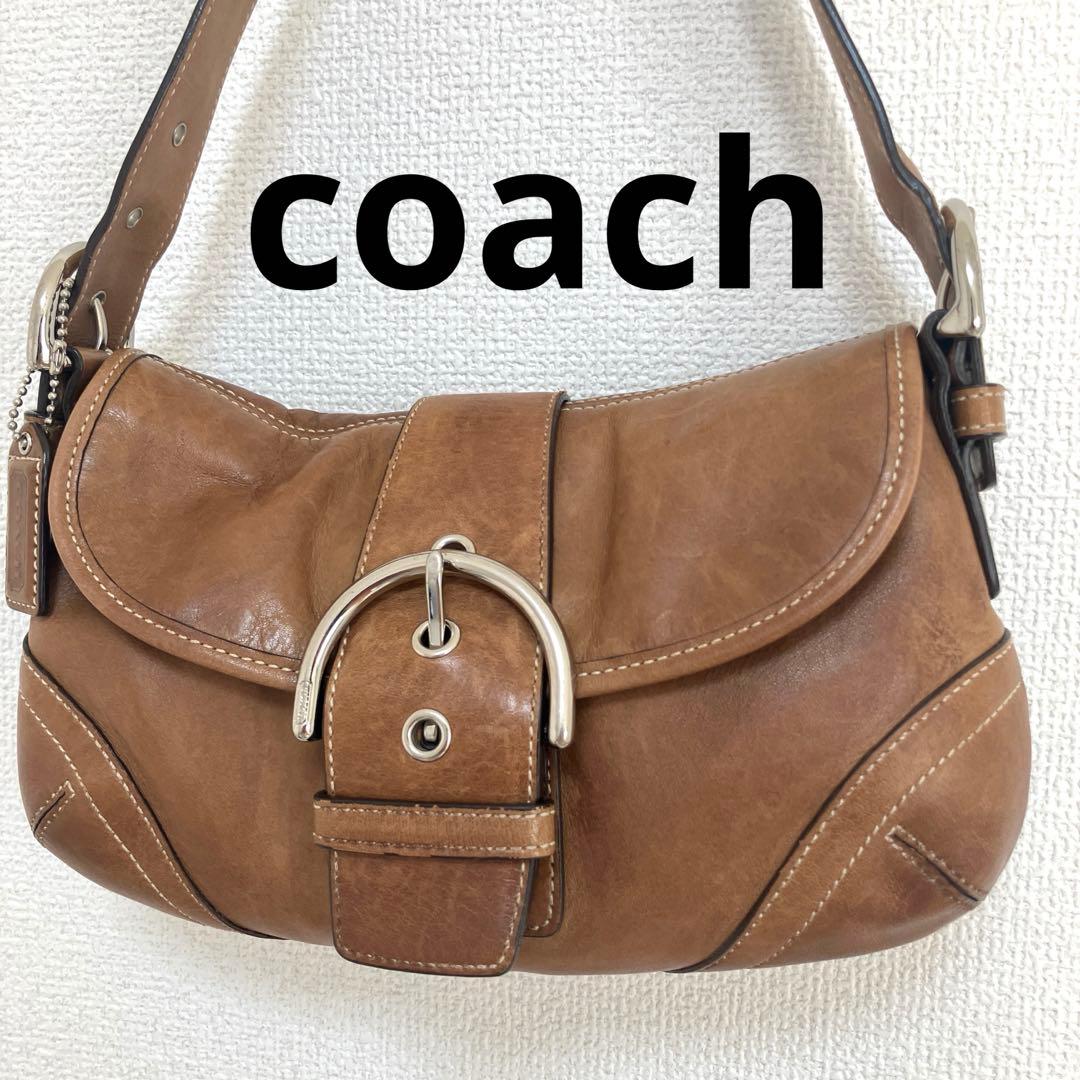 【美品】コーチ ソーホー ワンショルダー ハンドバッグ レザー キャメル