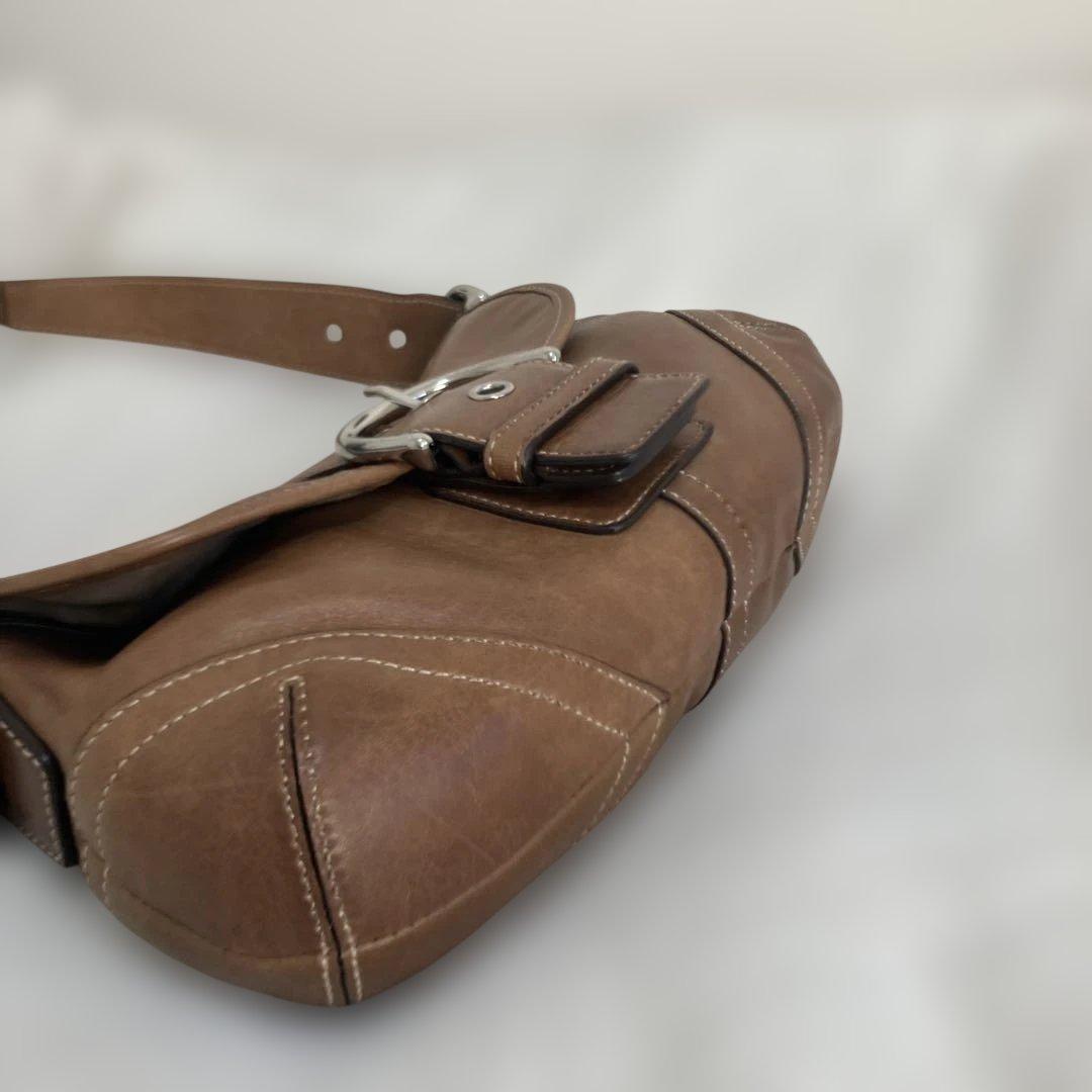 【美品】コーチ ソーホー ワンショルダー ハンドバッグ レザー キャメル