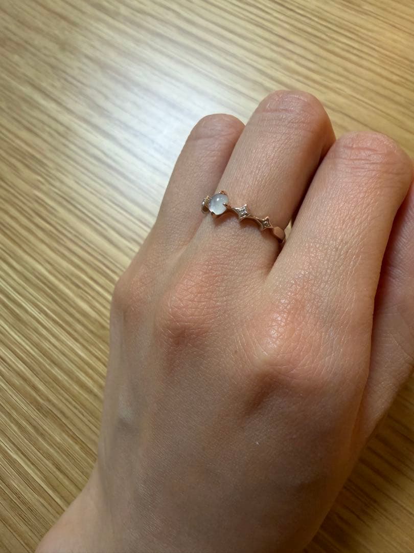 スタージュエリー　K10 ROSE ムーンストーン＆ダイヤモンドリング#08