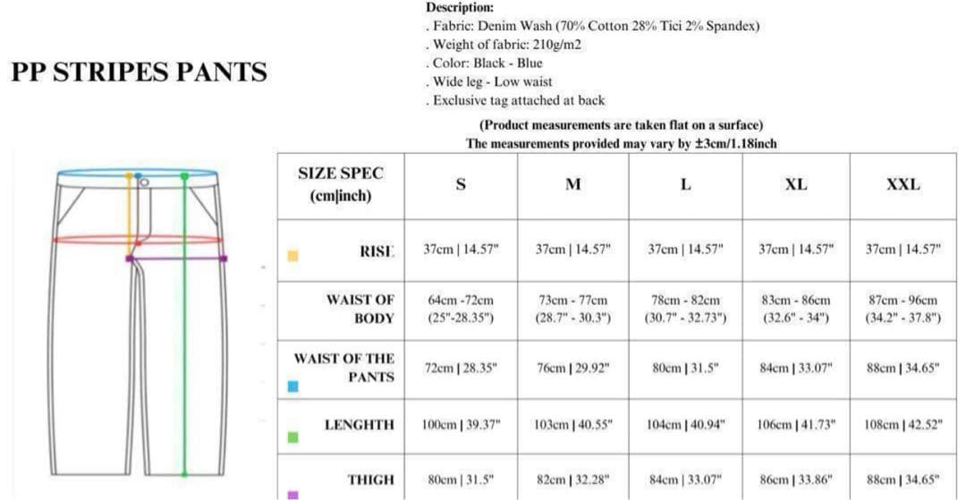 Lサイズ PUSH PUSH ワイドパンツ ブラック ストライプ デニム