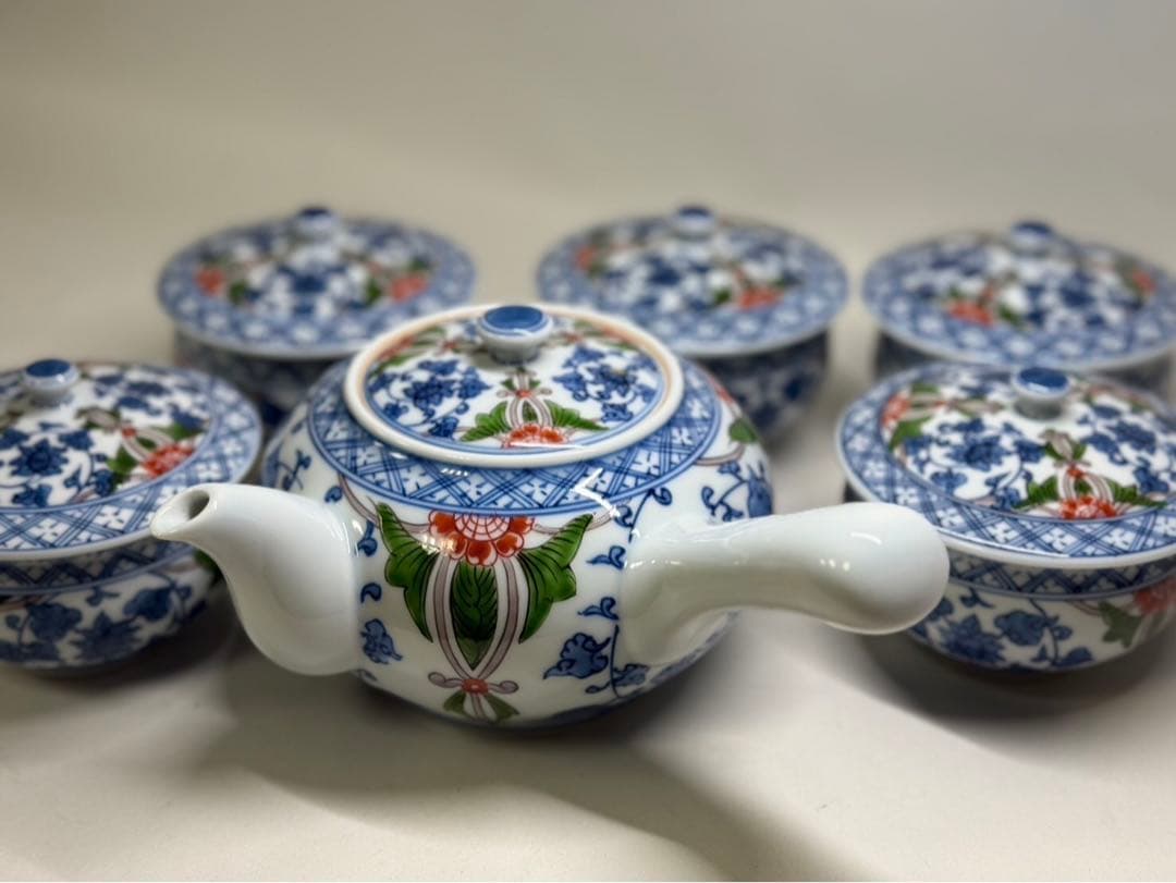 茶道具 源右衛門茶器揃 急須 湯呑茶碗5客 茶器