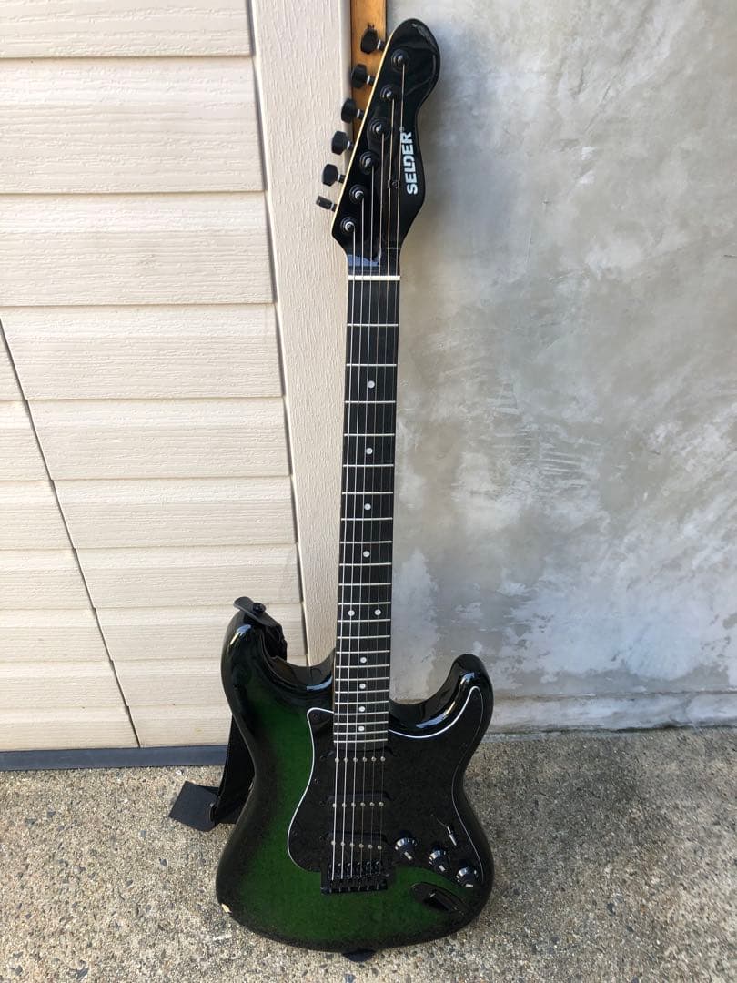 SELDER エレキギター グラデーションブラック/グリーン