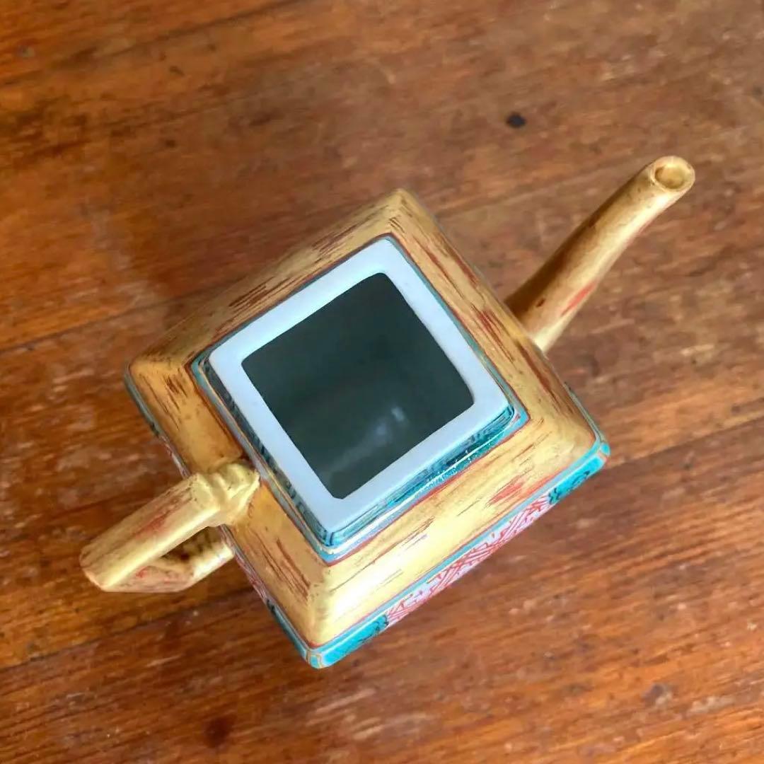 仙盞瓶 せんさんびん　赤小波金襴手　尚古　水坂屋　洛陶軒　京焼　松本石亭