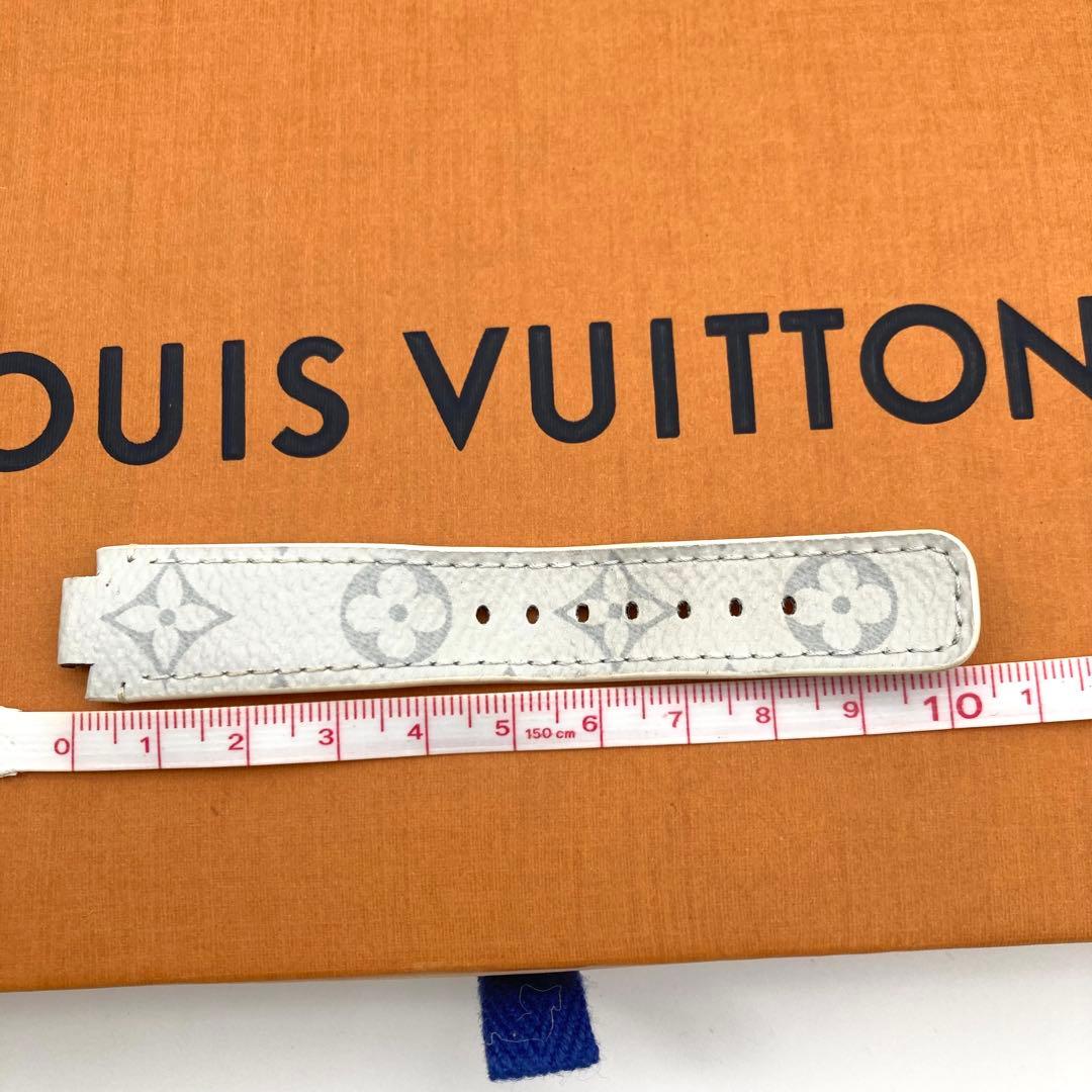 美品 ルイヴィトン タンブール ベルト モノグラム ワンタッチ ホワイト グレー