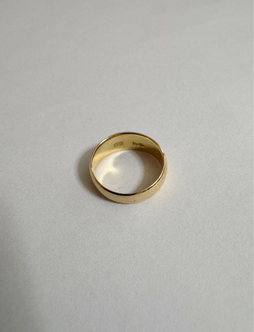 K18 甲丸リング 11号 ゴールド 指輪 メンズ／レディース