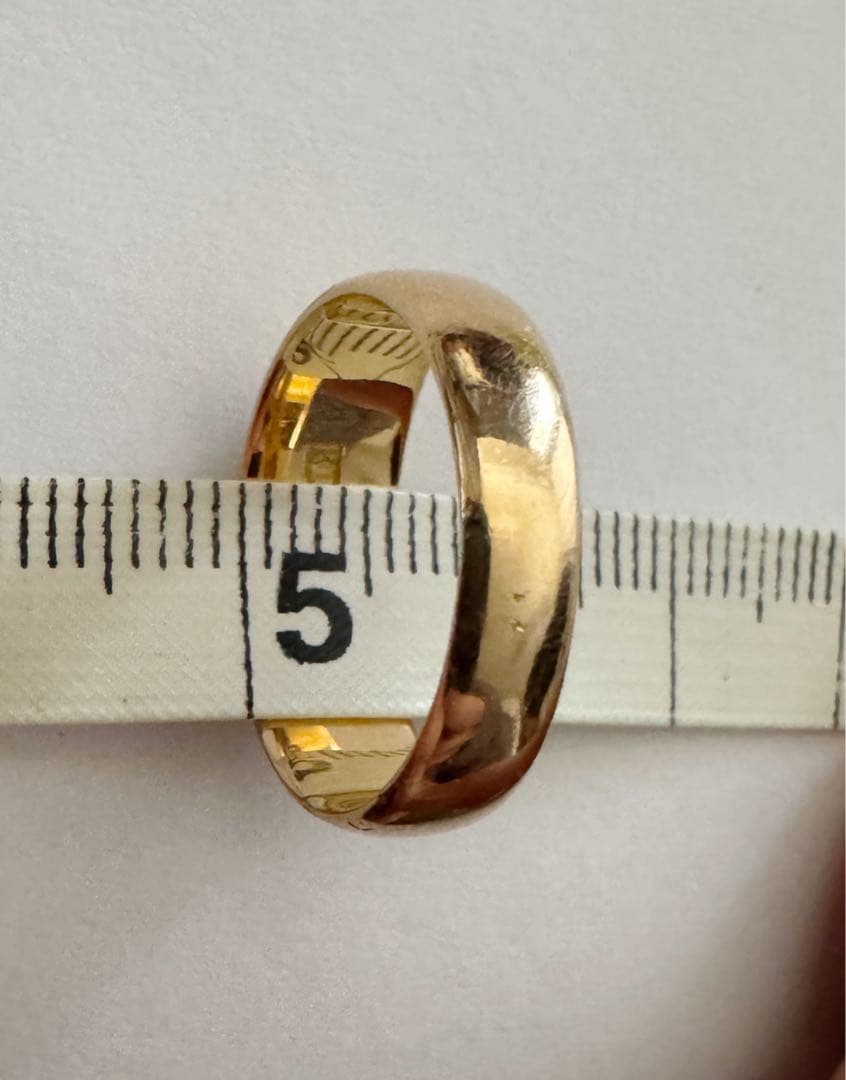 K18 甲丸リング 11号 ゴールド 指輪 メンズ／レディース