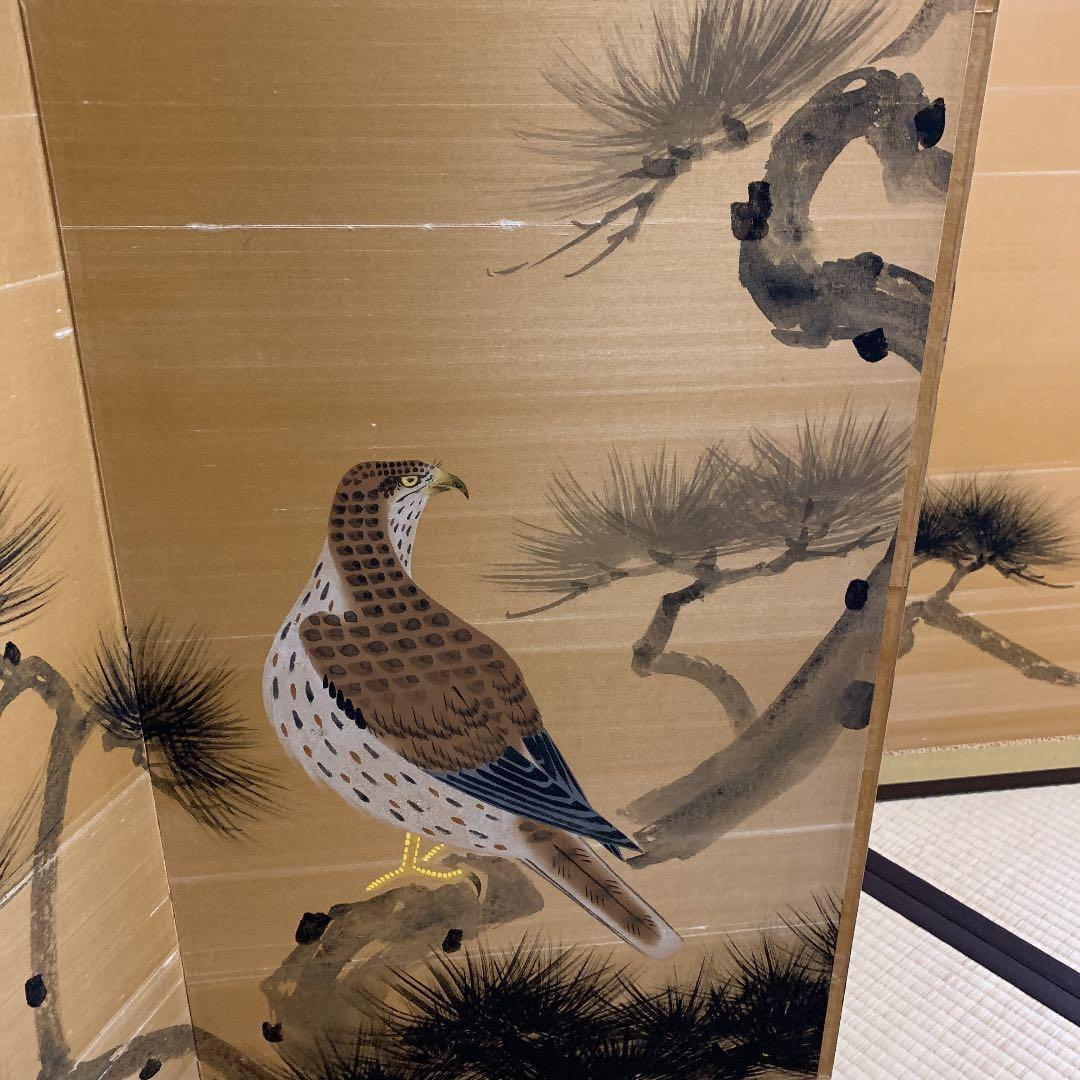 屏風　鶴　祝事　和室　松　鷹　松竹梅和風インテリア　壁掛け　畳　タペストリー