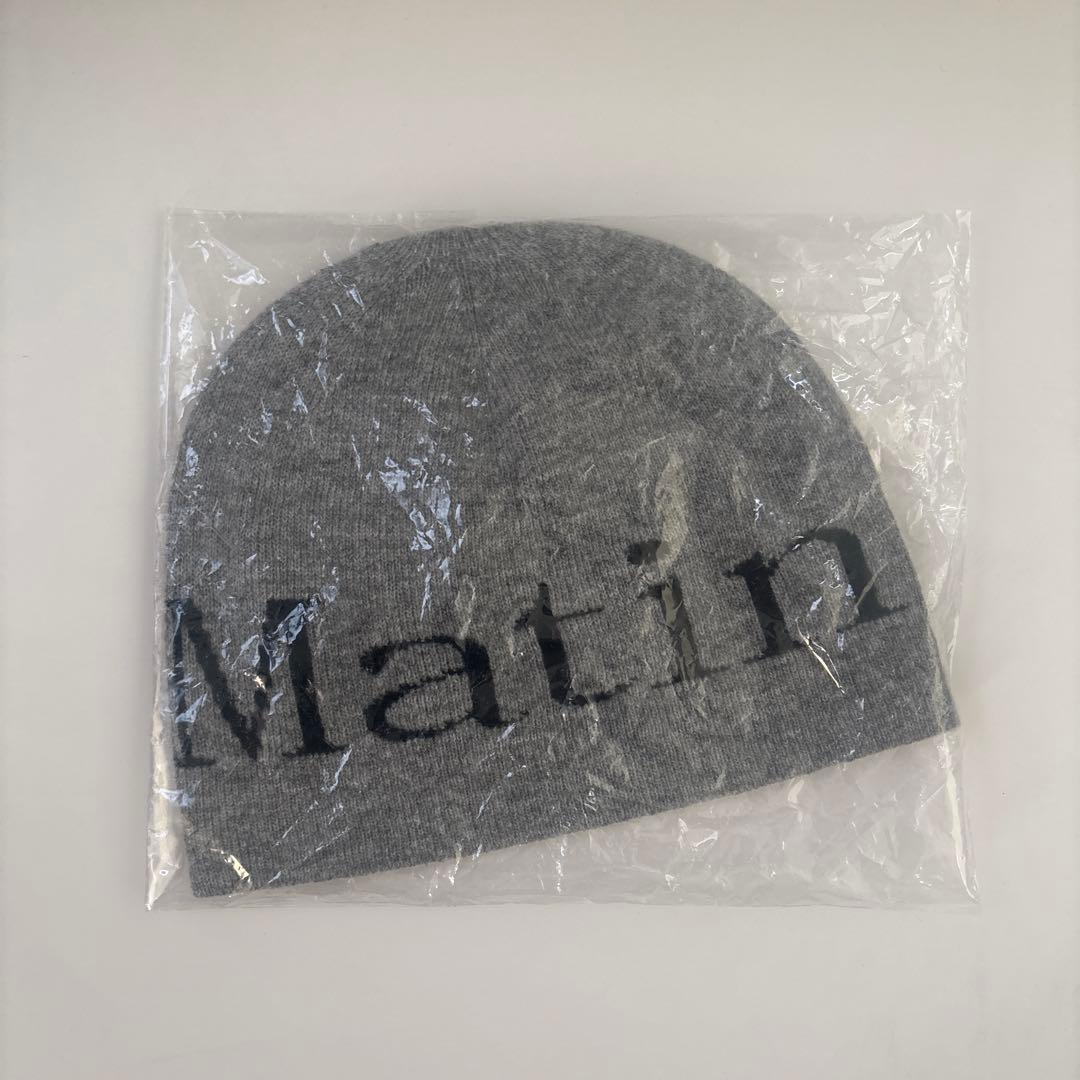 Matin Kim ロゴ ビーニー グレー ニット帽 韓国ファッション