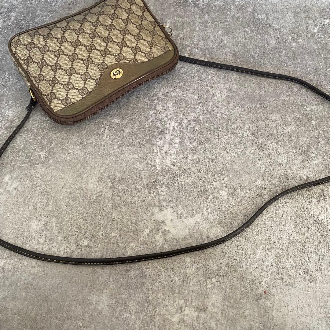 GUCCI ショルダー バッグ　GGスプリーム　インターロッキング　レザー