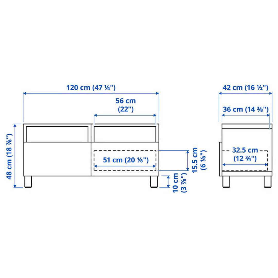 【美品】IKEA BESTÅ ベストー　テレビ台 引き出し付き