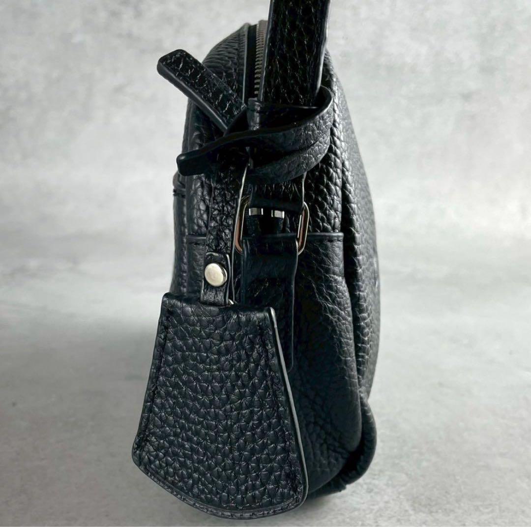 未使用級 アニエスベー クロスボディ ショルダーバッグ カメラバッグ ロゴ 牛革