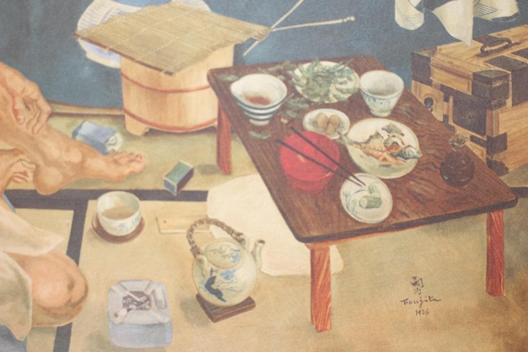 藤田嗣治 エスタンプリトグラフ「自画像」 75部限定 4/75