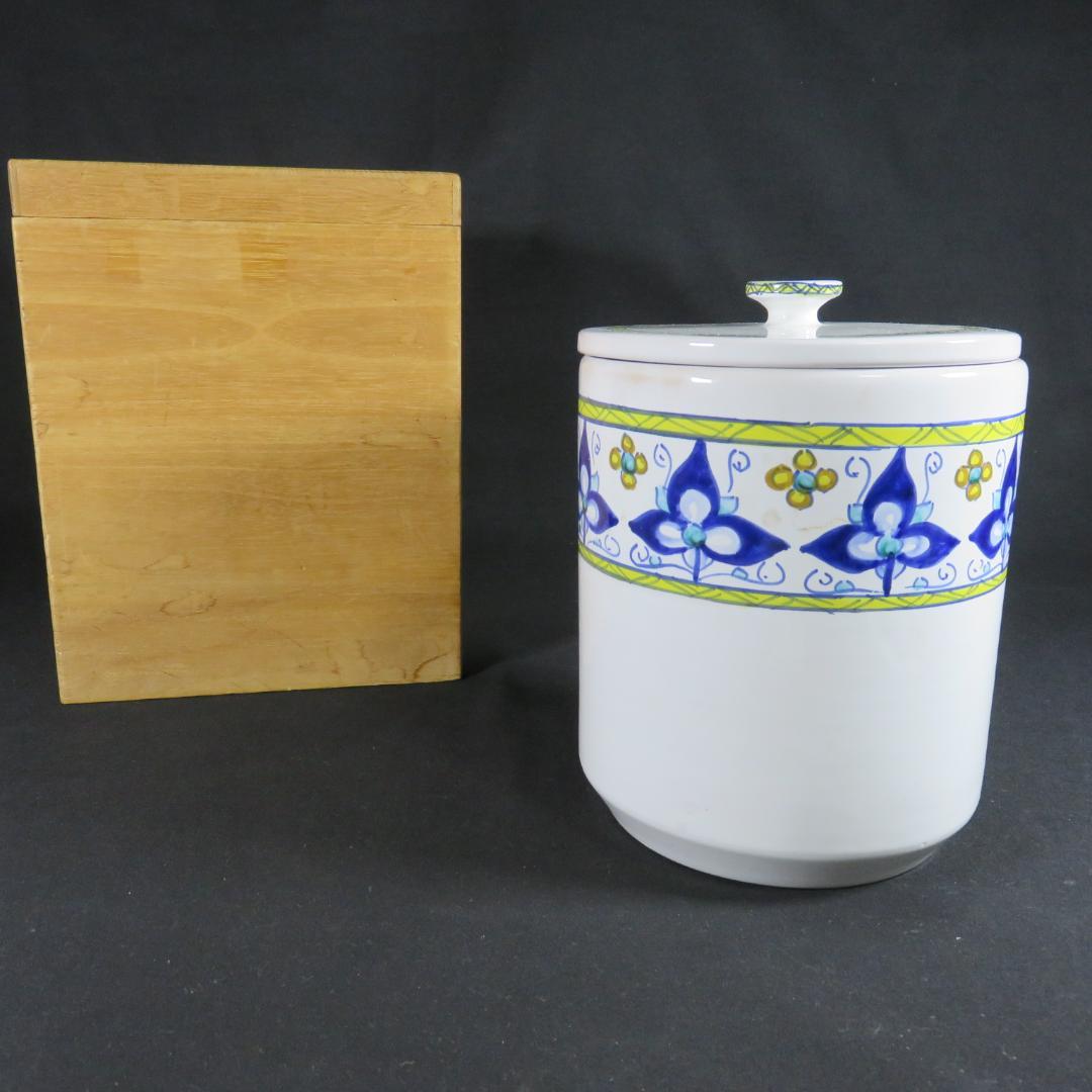 水指 水差し 茶道具 イタリア ファエンツァ 木箱 変わり種 夏