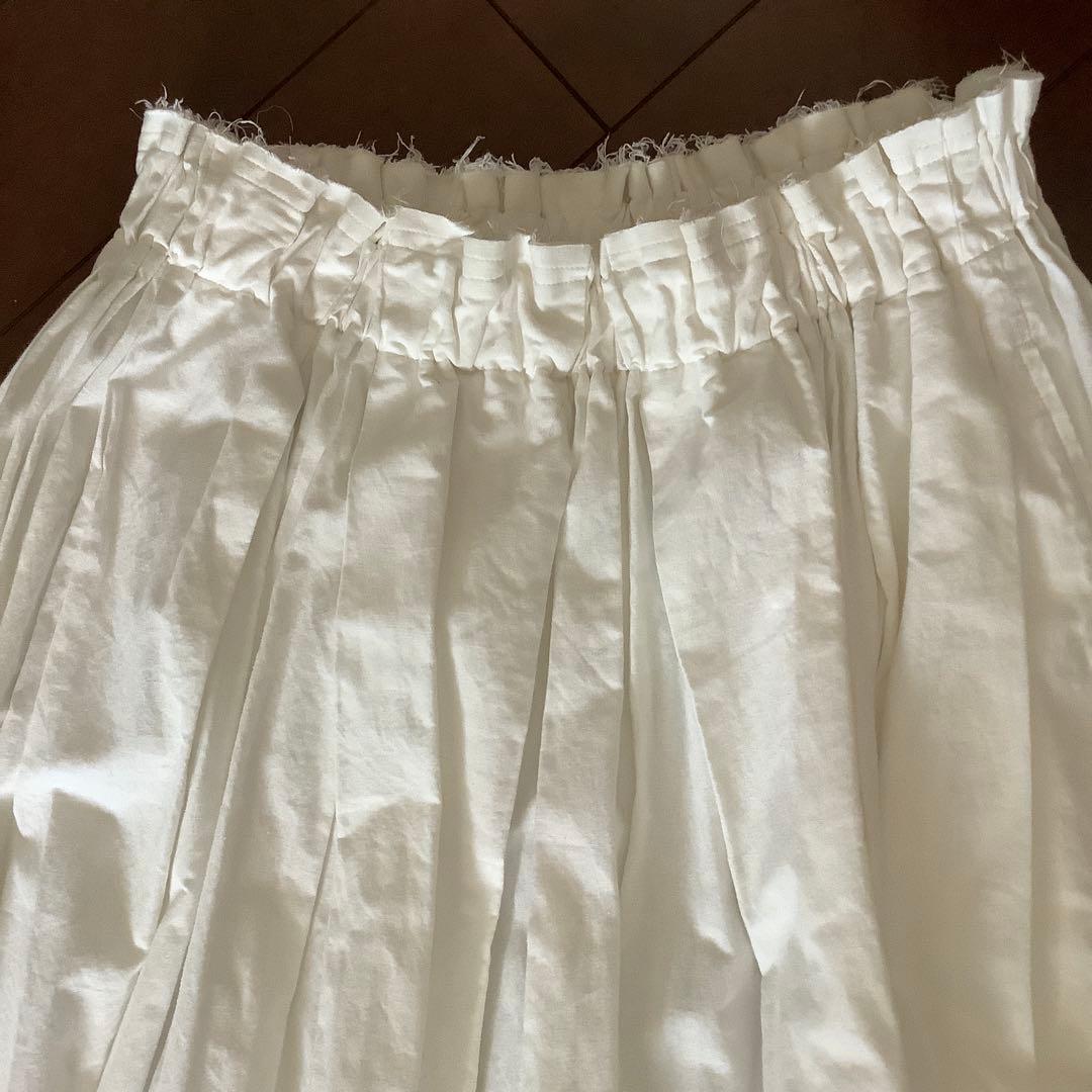 コムデギャルソン　ギャザー　スカート　ホワイト　サイズS
