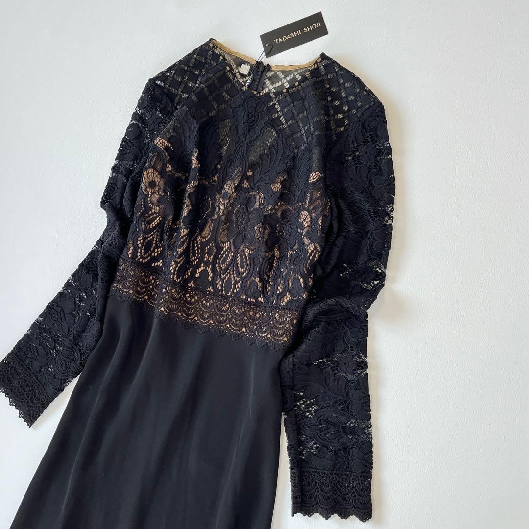 未使用✨ タダシショージ Lace & Crepe Gownドレス 黒
