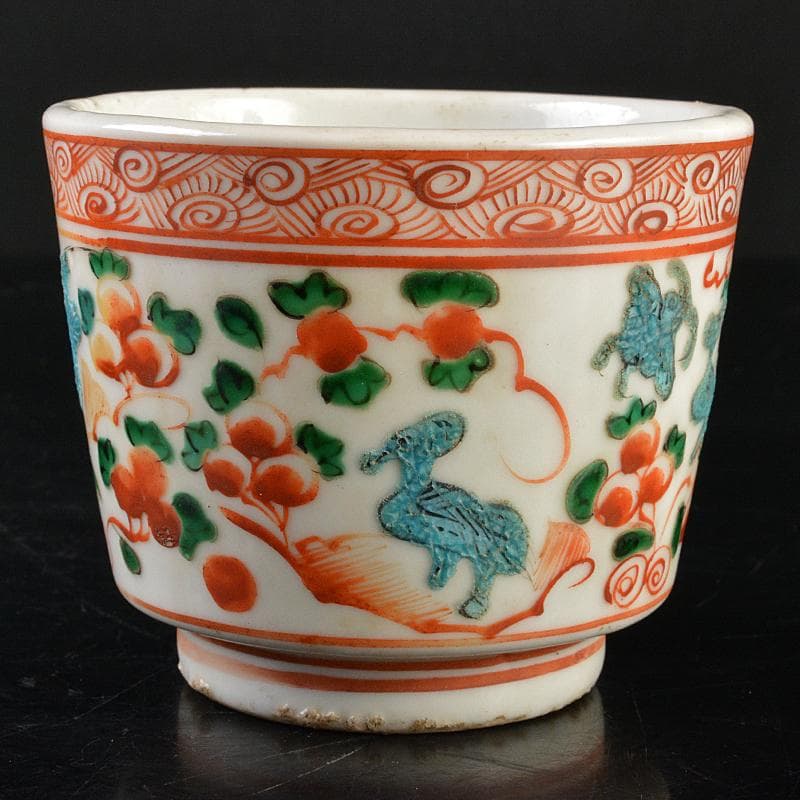 中国　呉須赤絵　花鳥文　香炉　火入　C　R5816