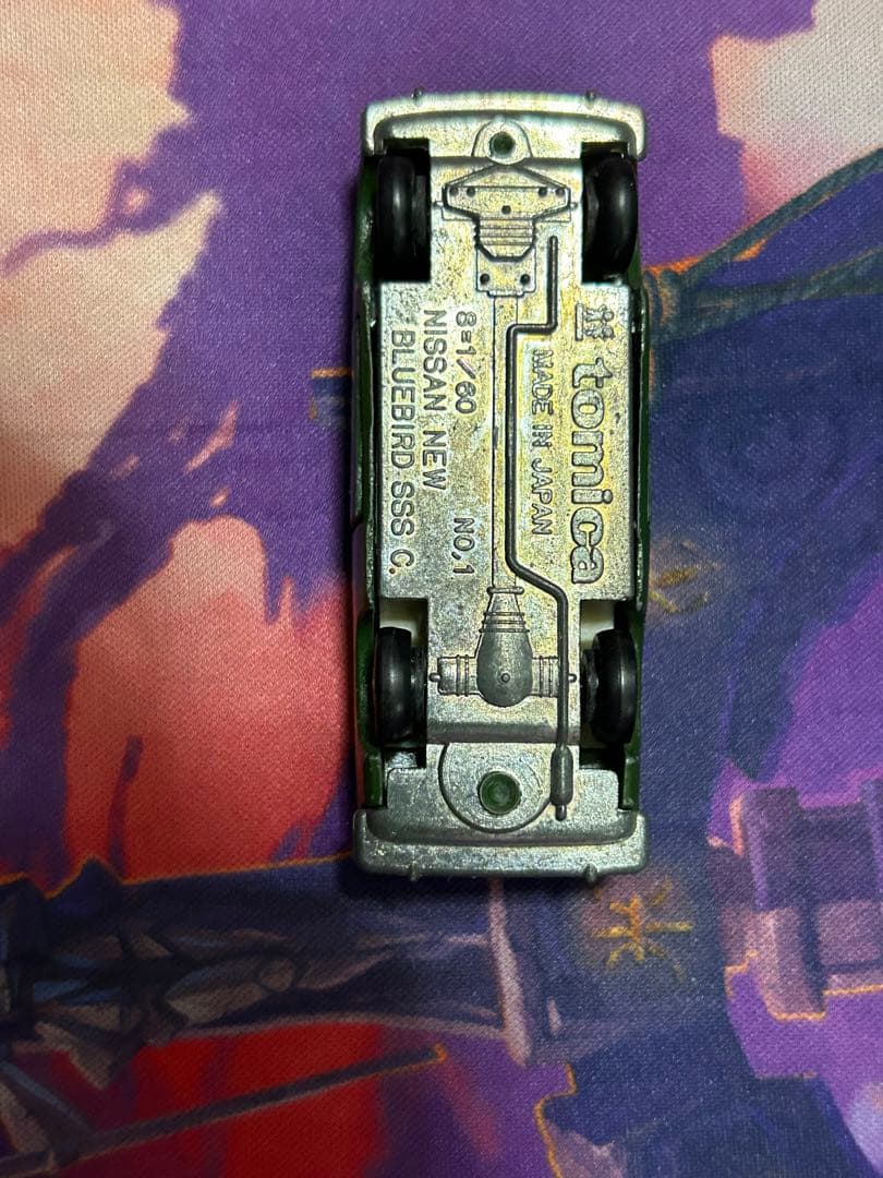 トミカ　日本製　ニッサン　ブルーバード　SSSクーペ　1Aホイール　緑