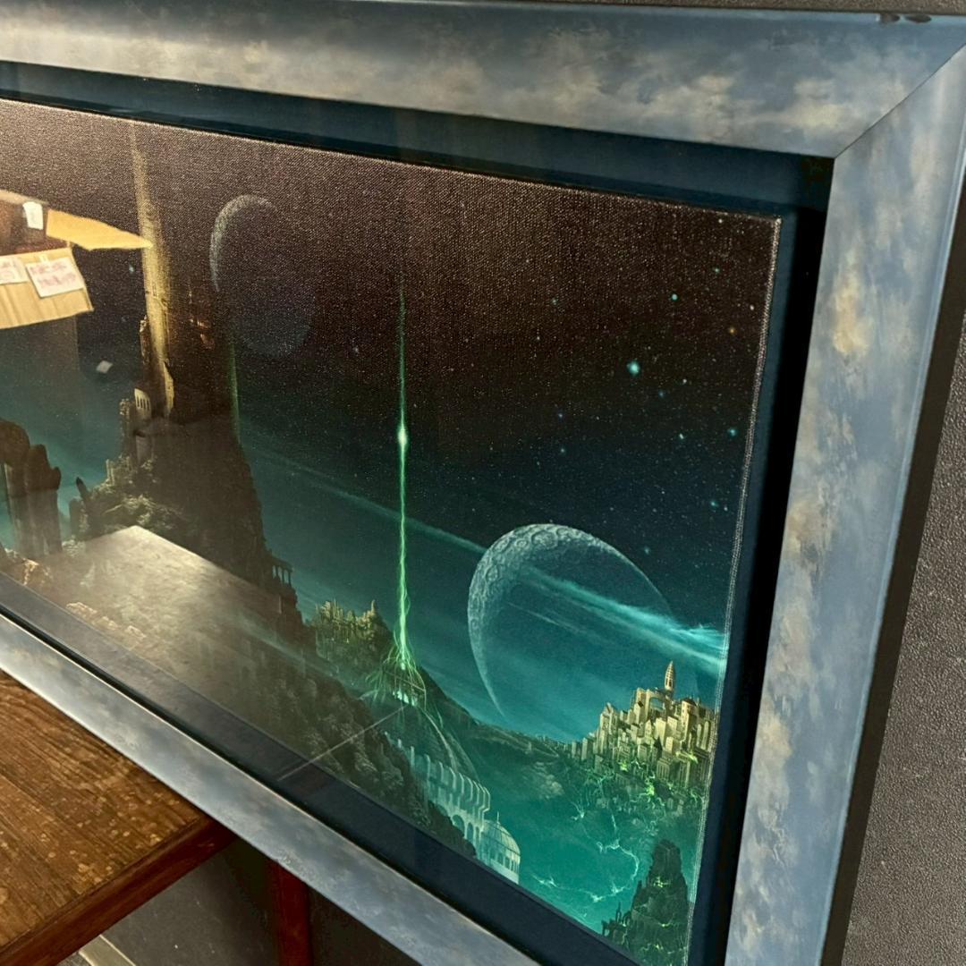 【うに】美品 内尾和正「憶の露」キャンバスジークレー 大作 直筆サイン入