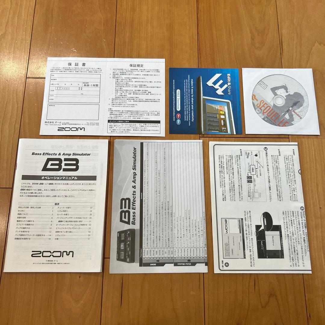 zoom Ｂ3 ベースマルチエフェクター　箱付き