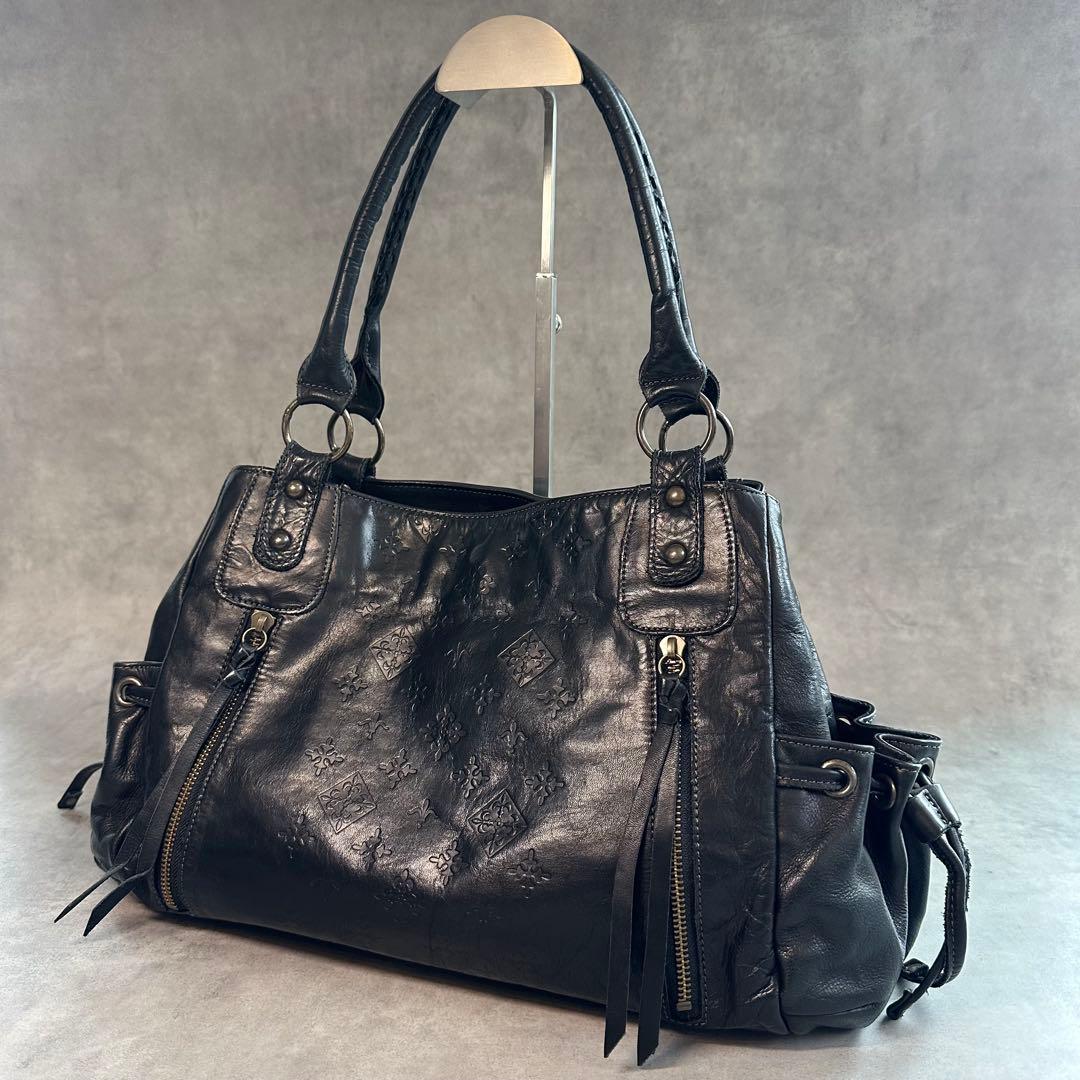 russet エンボスロゴ　オールレザー ホーボー　ワンショルダーバッグ　肩掛け