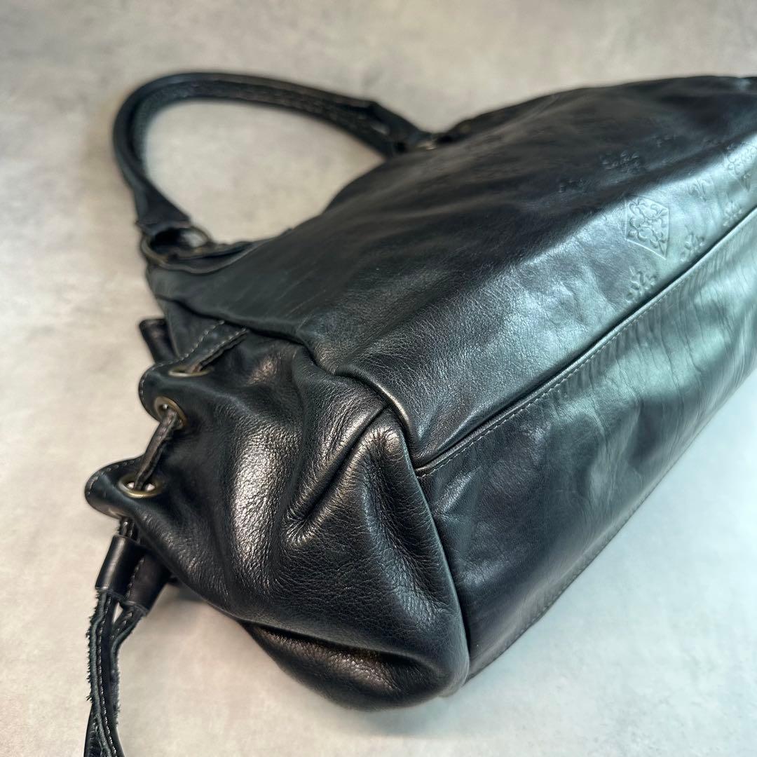 russet エンボスロゴ　オールレザー ホーボー　ワンショルダーバッグ　肩掛け