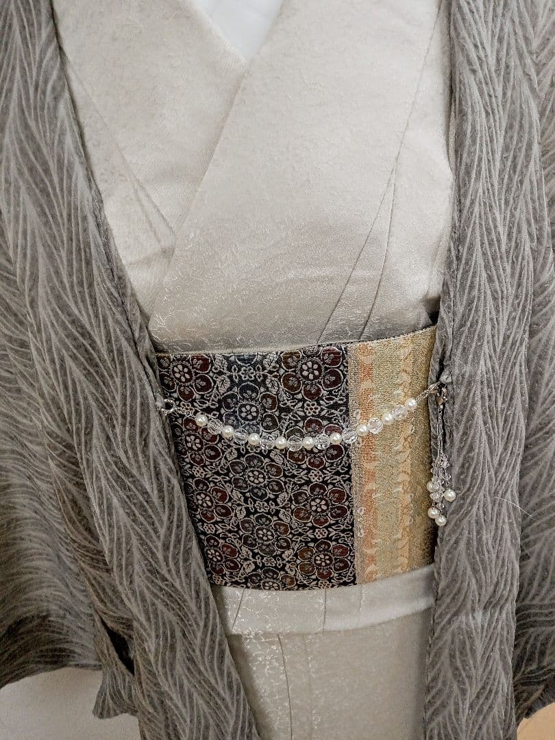 洗える色無地　花唐草地紋　Lサイズ