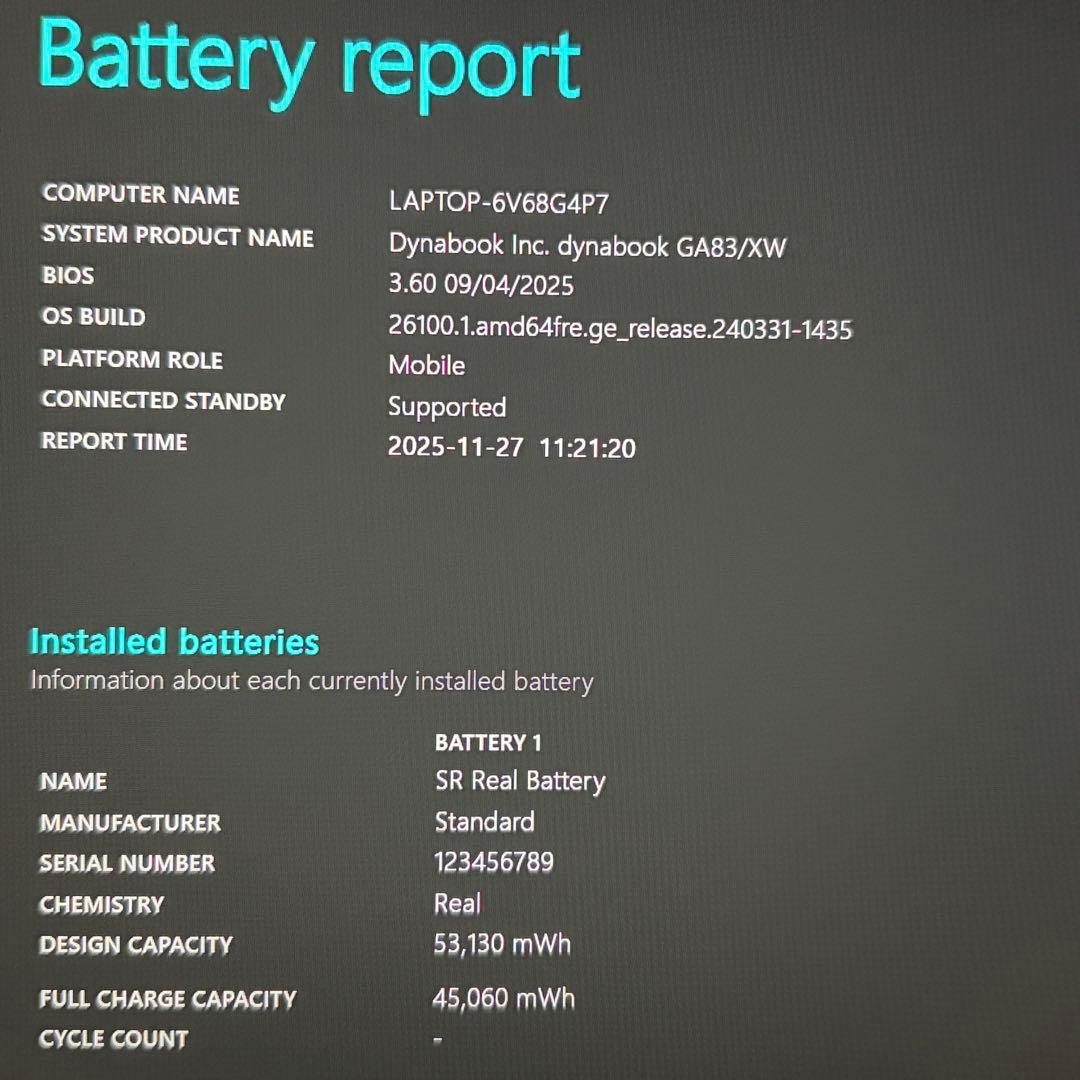 美品 dynabook GA83/XW Ryzen5 7530 16GB FHD