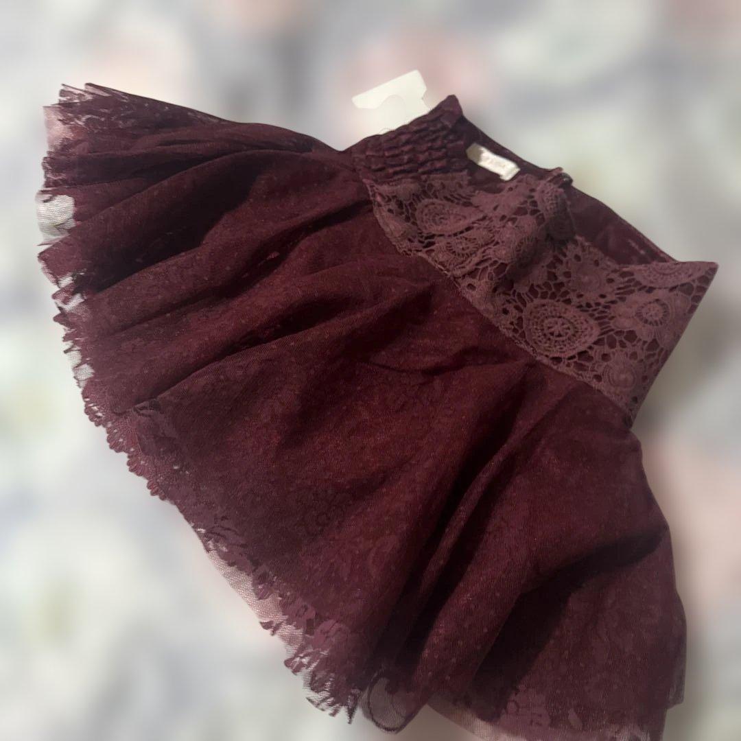 リズリサ　スカパン チュール＆レース＆フリル　ティアード　未使用タグ付き