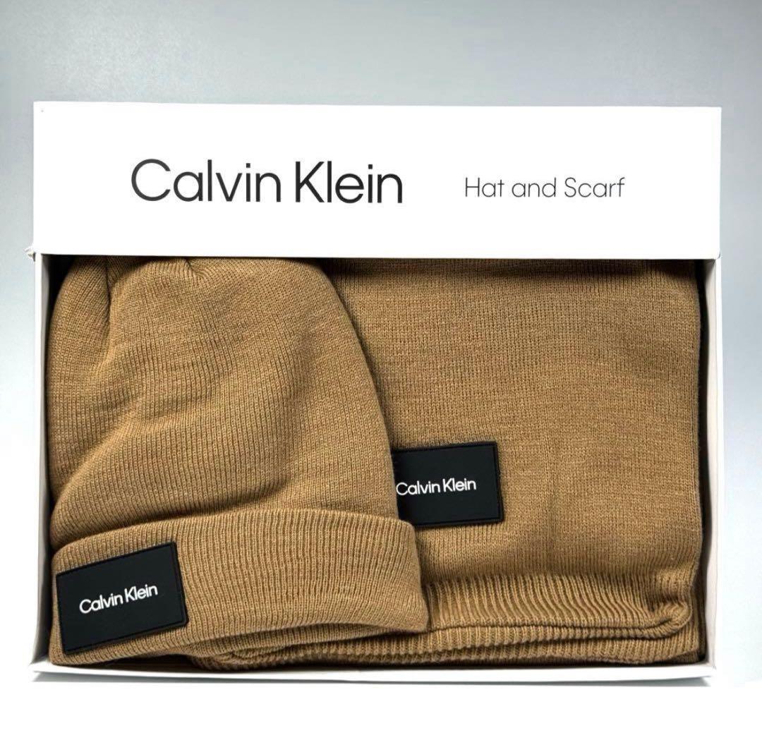 新品   ニット帽 マフラー セット 裏起毛 ボア CK