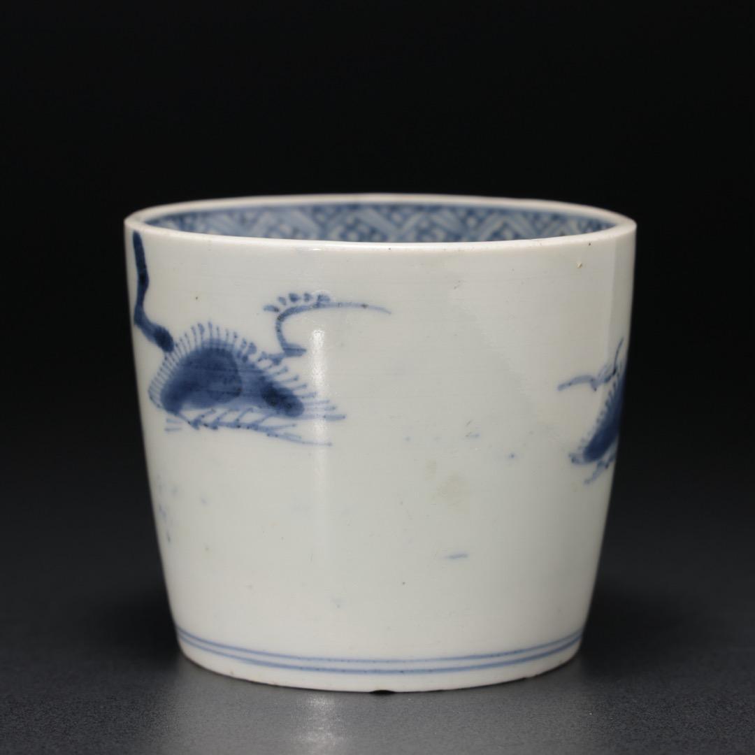 伊万里染付松図　蕎麦猪口　骨董　古伊万里　6R1168wダH