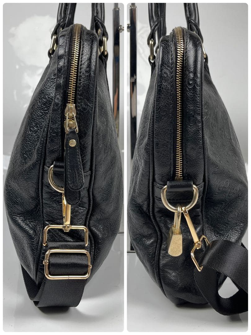 【極美品】GUCCIグッチシマ ビジネスバッグ レザー ブラック シルバー金具