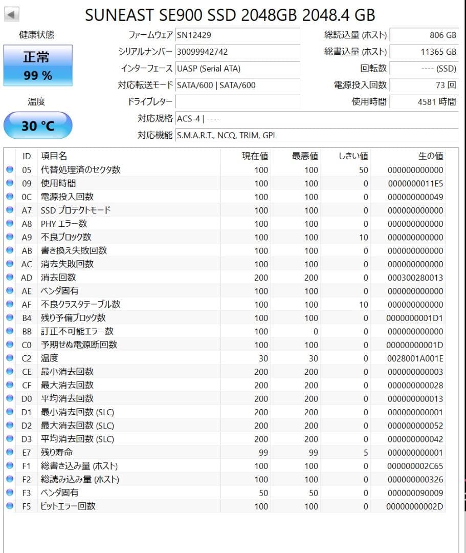 内蔵型SSD SUNEAST SE900 2TB