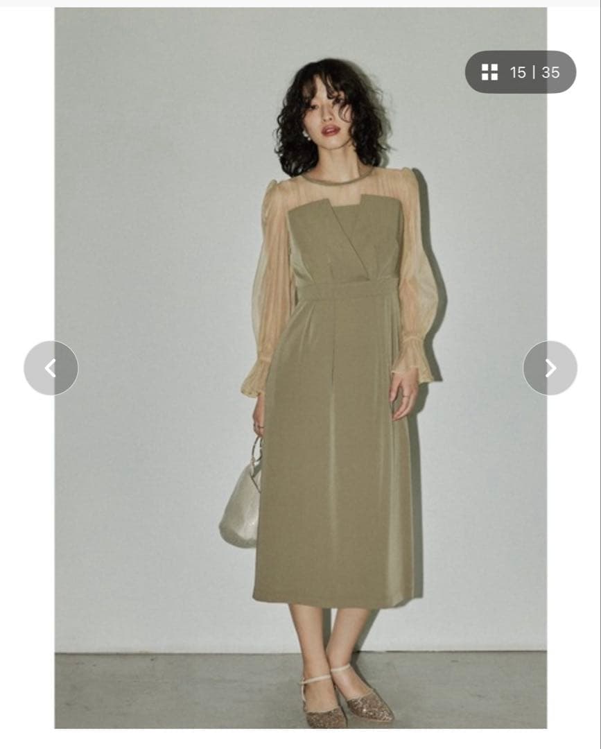 niana ビスチェデザインコクーンドレス　カーキ　S