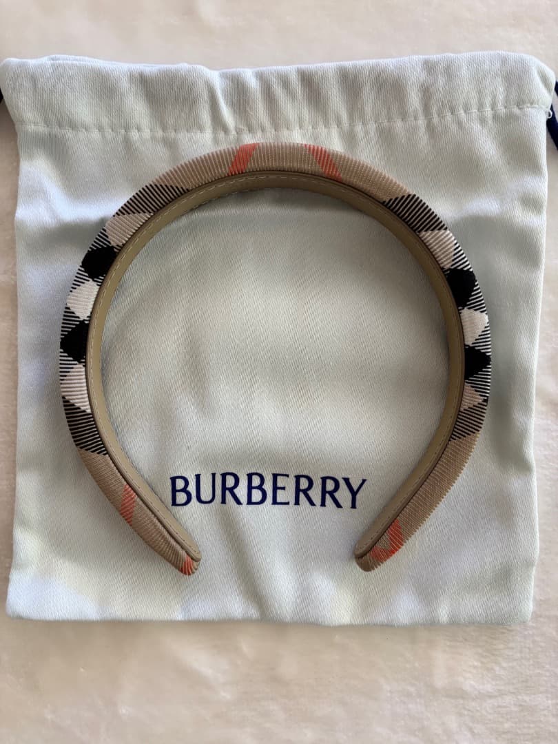 未使用【BURBERRY】2025　チェック ナイロン ヘッドバンド