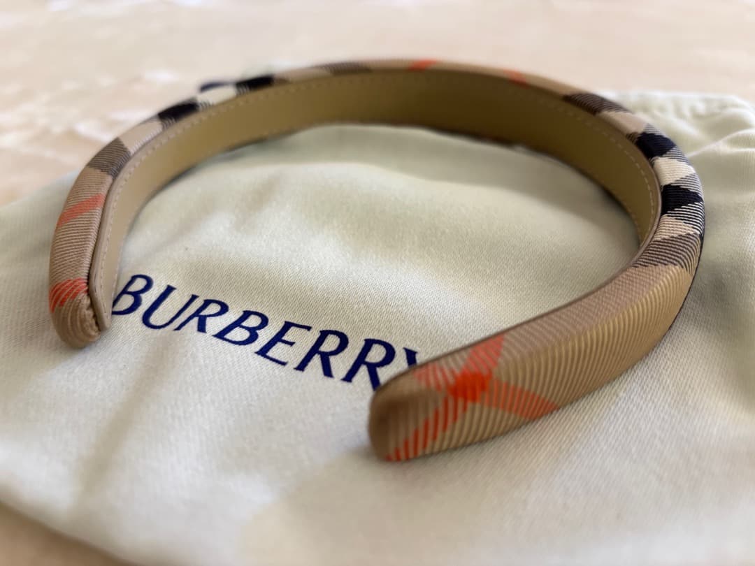 未使用【BURBERRY】2025　チェック ナイロン ヘッドバンド