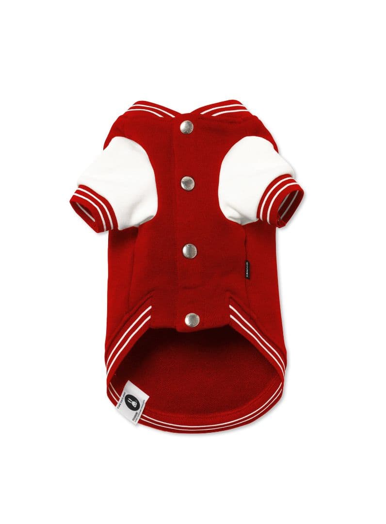 小型犬のスウェットスタジャン 赤
