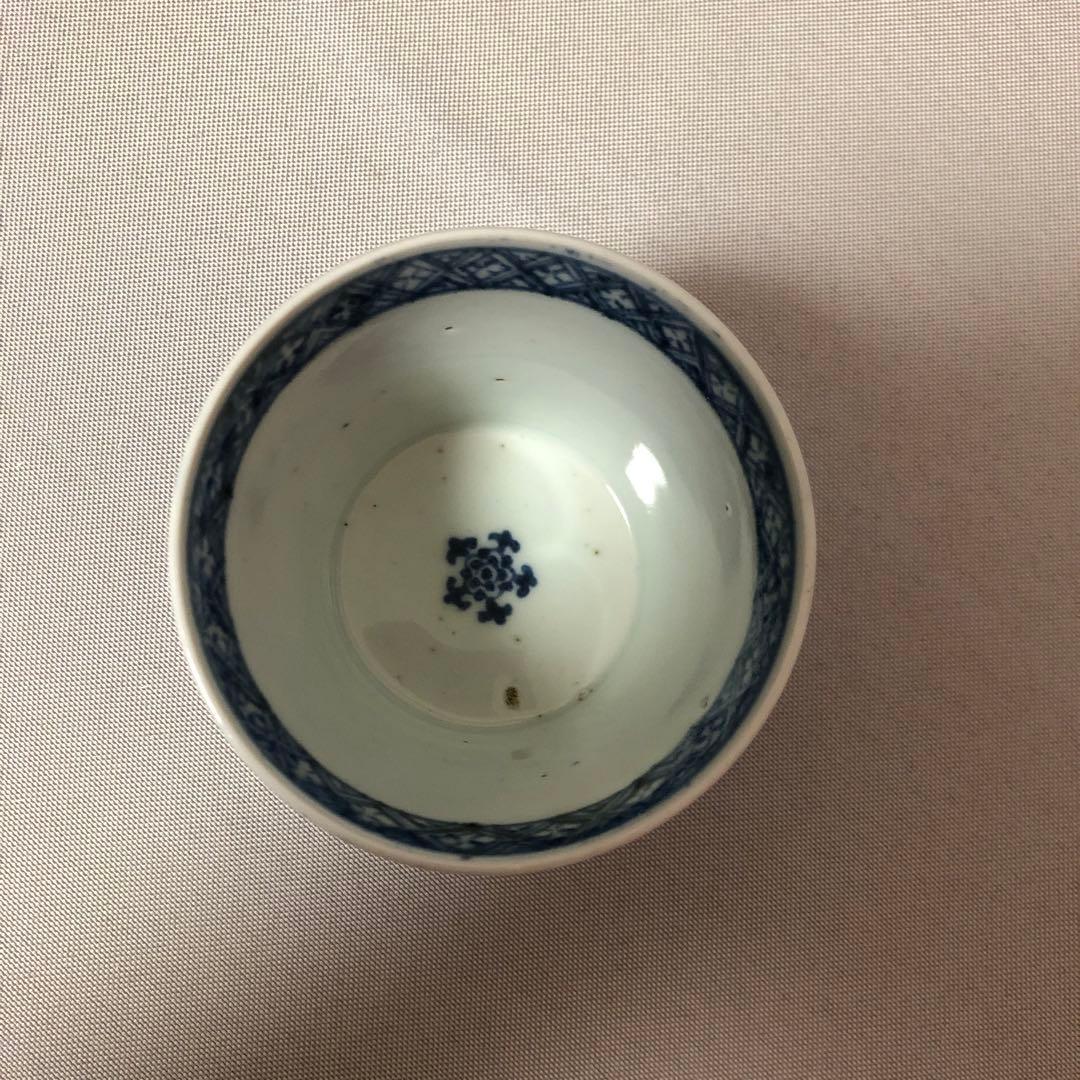 古伊万里　古印版コレクション　そば猪口　型紙擦り