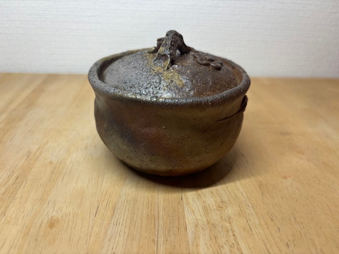 ㊺備前焼 宝瓶 登り窯 梅 うめ ウメ 手びねり 急須