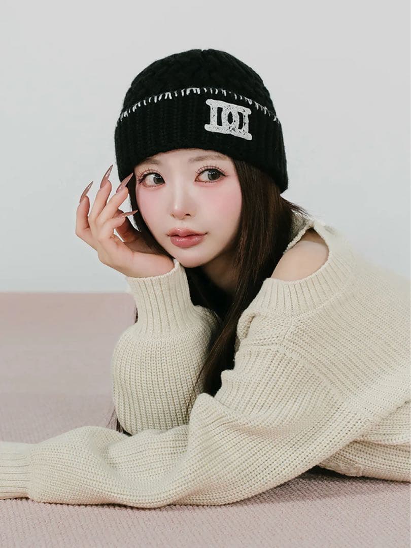新品未開封 ダーリッチ DDロゴバスケットニットビーニー ブラック